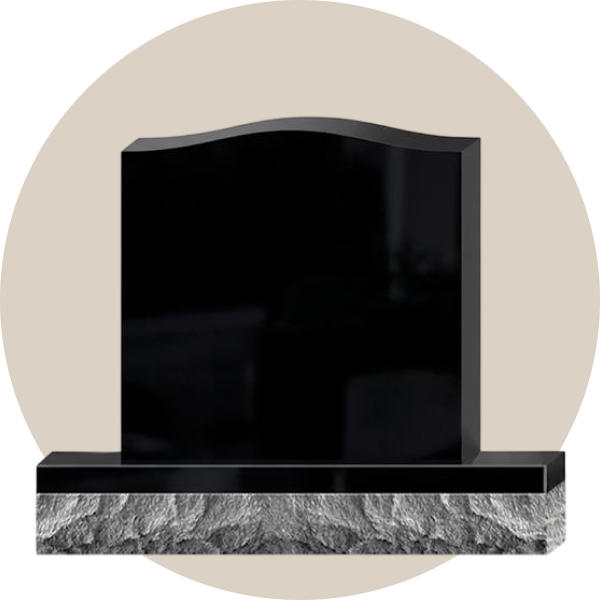 black single upright headstone